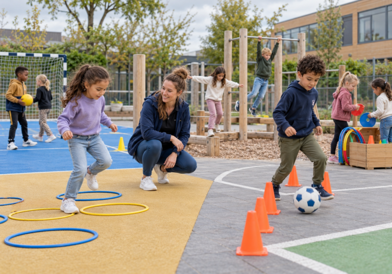 samen spelen op het schoolplein